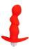 Красный рельефный вибромассажер с ограничителем - 9,5 см.